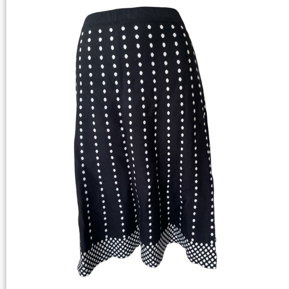 A line Sweater skirt polka dot black and white pattern size medium/large - Picture 3 of 8